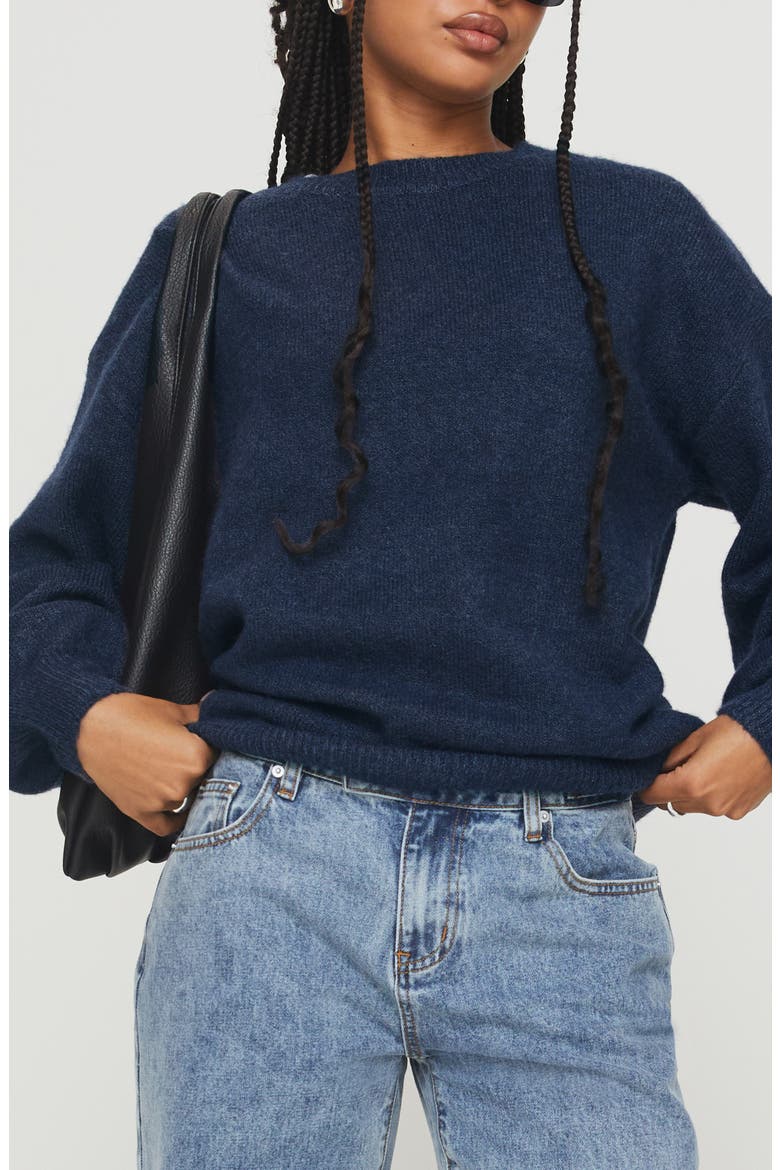 Ryanna Oversize Crewneck Sweater, Main, color, NAVY