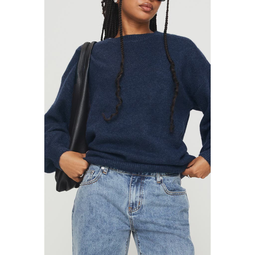Princess Polly Ryanna Oversize Crewneck Sweater In Navy