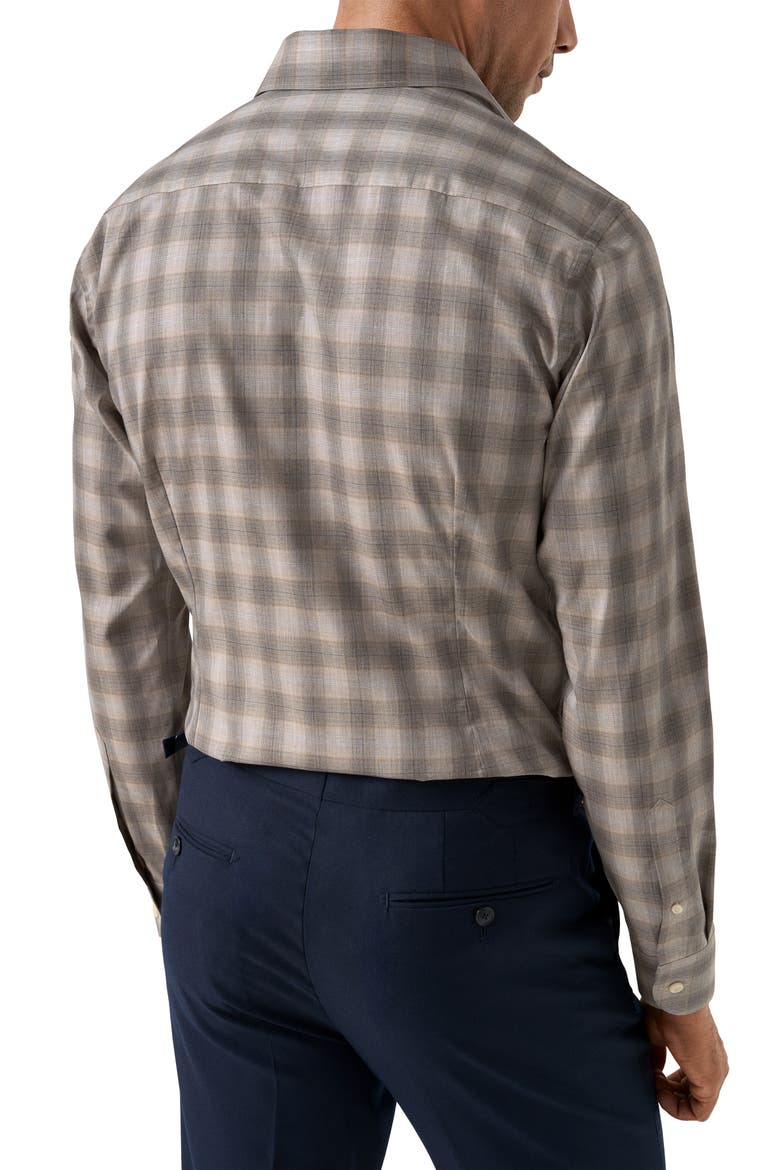 Slim Fit Bold Check Twill Button-Up Shirt, Alternate, color, LIGHT BEIGE
