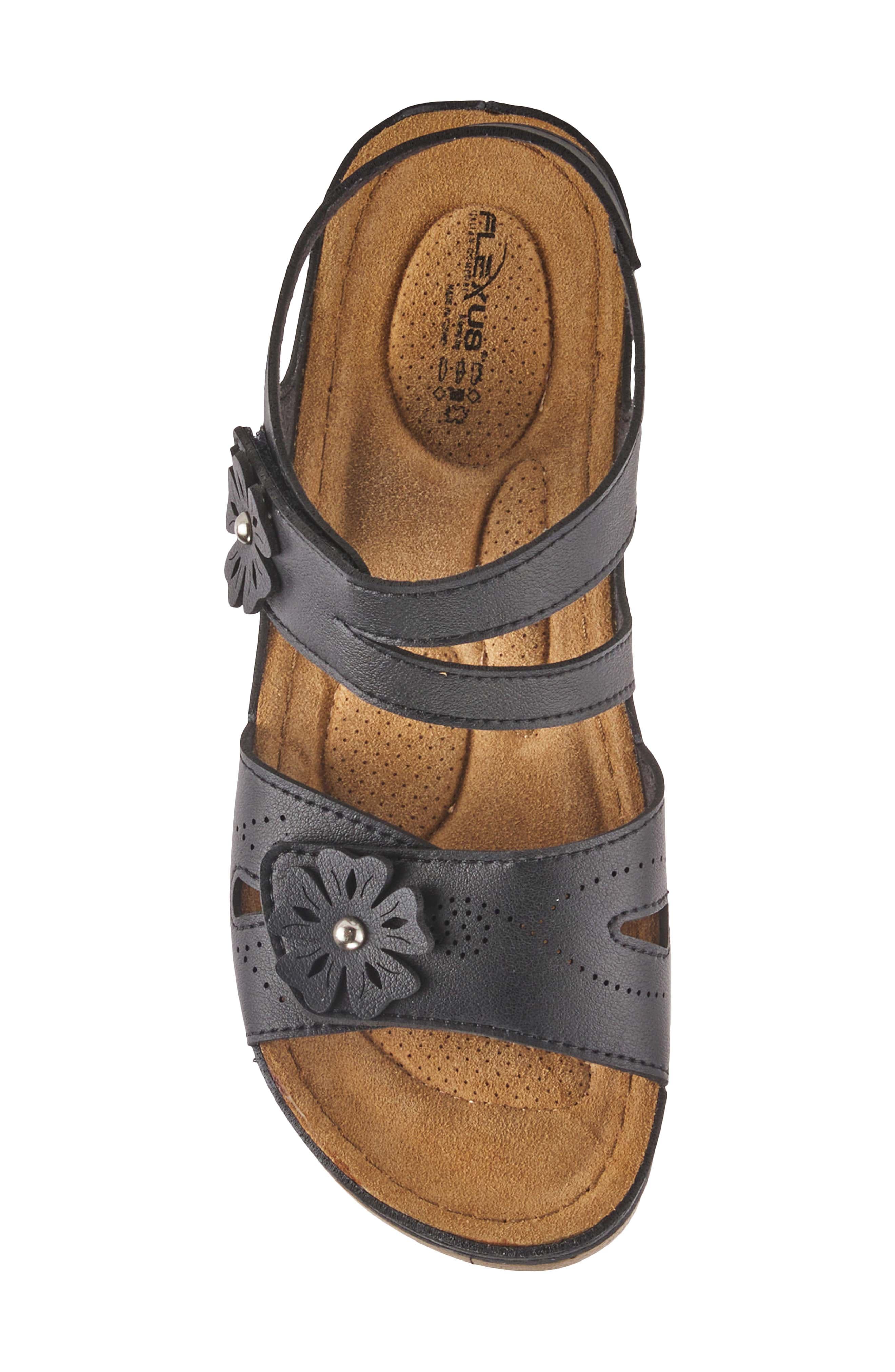 Flexus by Spring Step Poncia Slingback Wedge Sandal, Alternate, color, Black