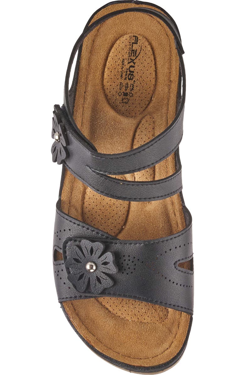 Flexus by Spring Step Poncia Slingback Wedge Sandal, Alternate, color, Black