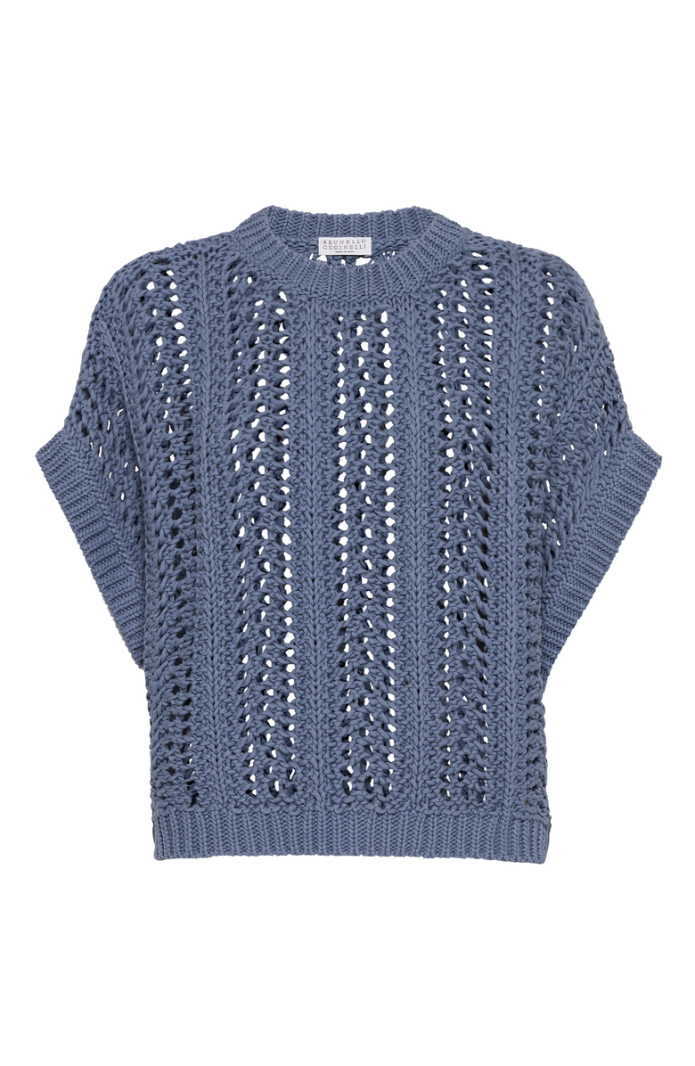 Brunello Cucinelli Ribbed Net sweater, Main, color, 