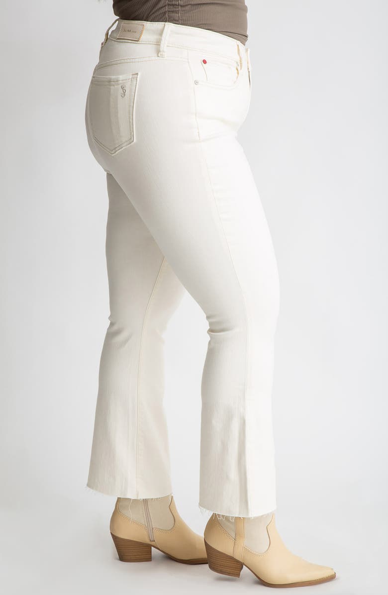 SLINK Jeans Raw Hem High Waist Ankle Flare Jeans, Alternate, color,