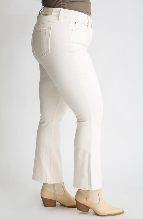 Slink Jeans Raw Hem High Waist Ankle Flare Jeans In Cream