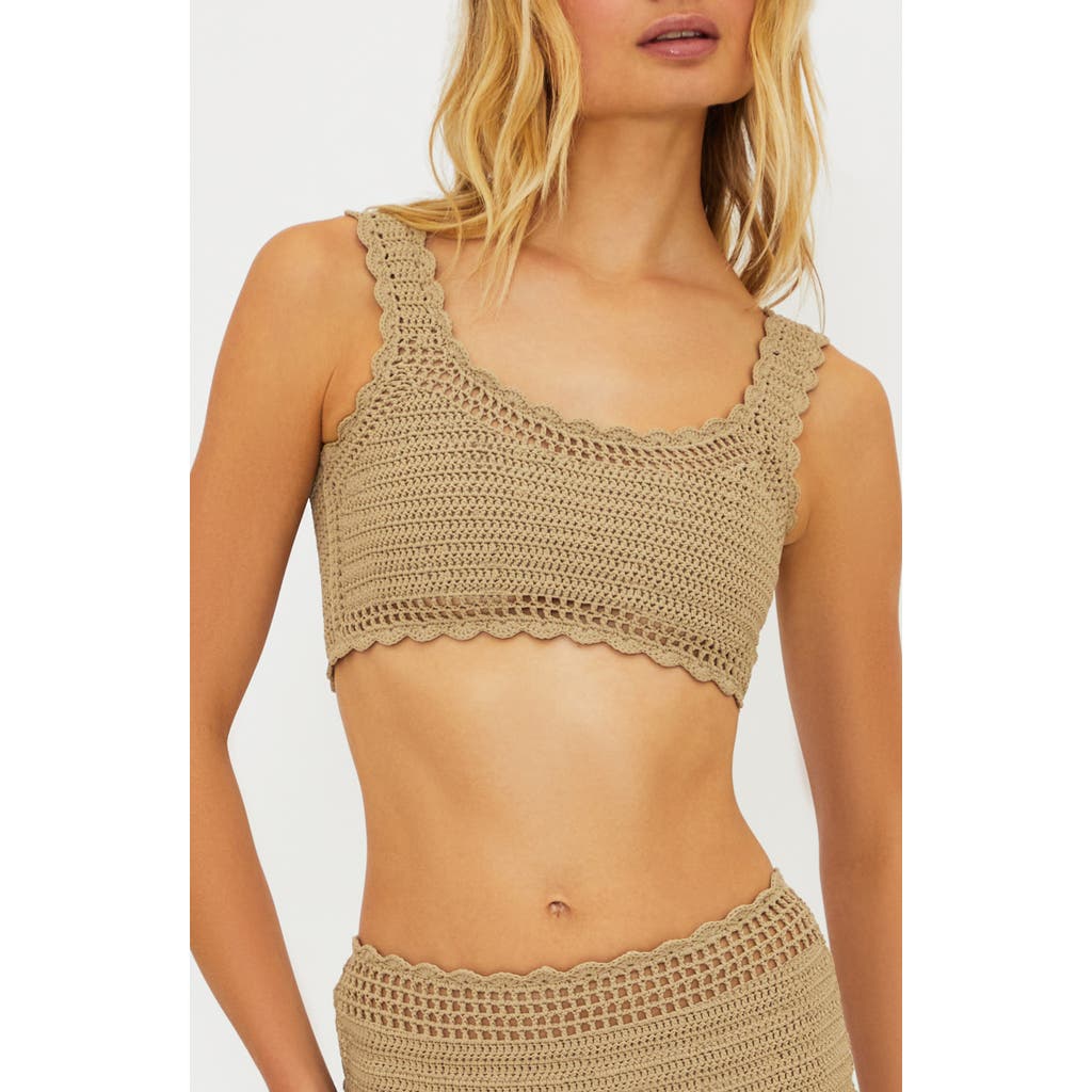 Beach Riot Andy Crochet Bikini Top in Tan  product