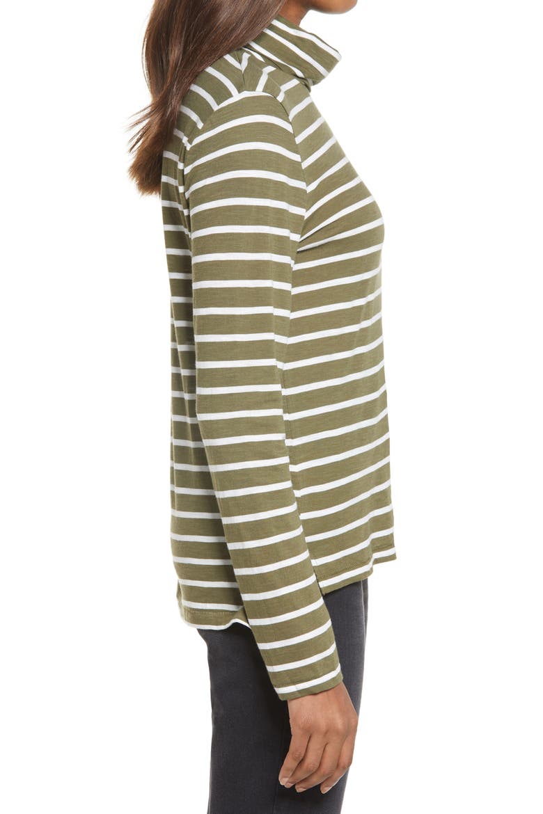 Esme Stripe Whisper Cotton Turtleneck, Alternate, color, LIGHTHOUSE