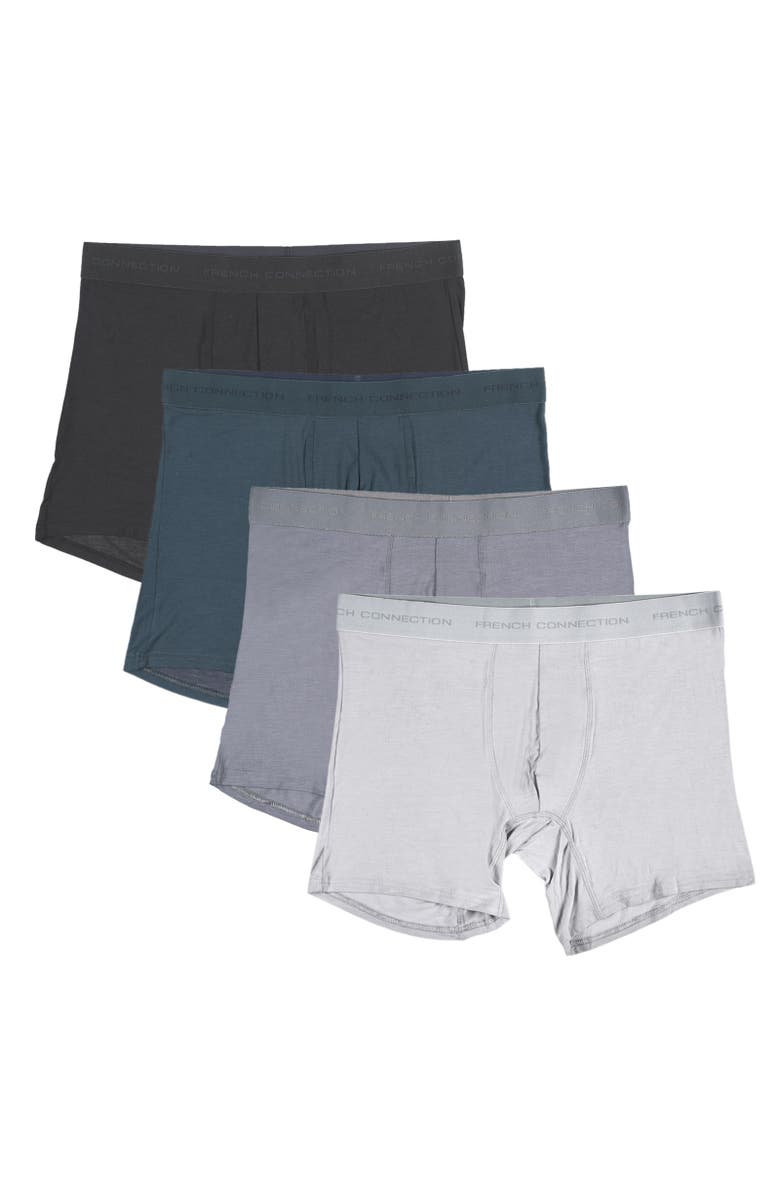 French Connection 4-Pack Modal Boxer Brief, Alternate, color, Black Gray