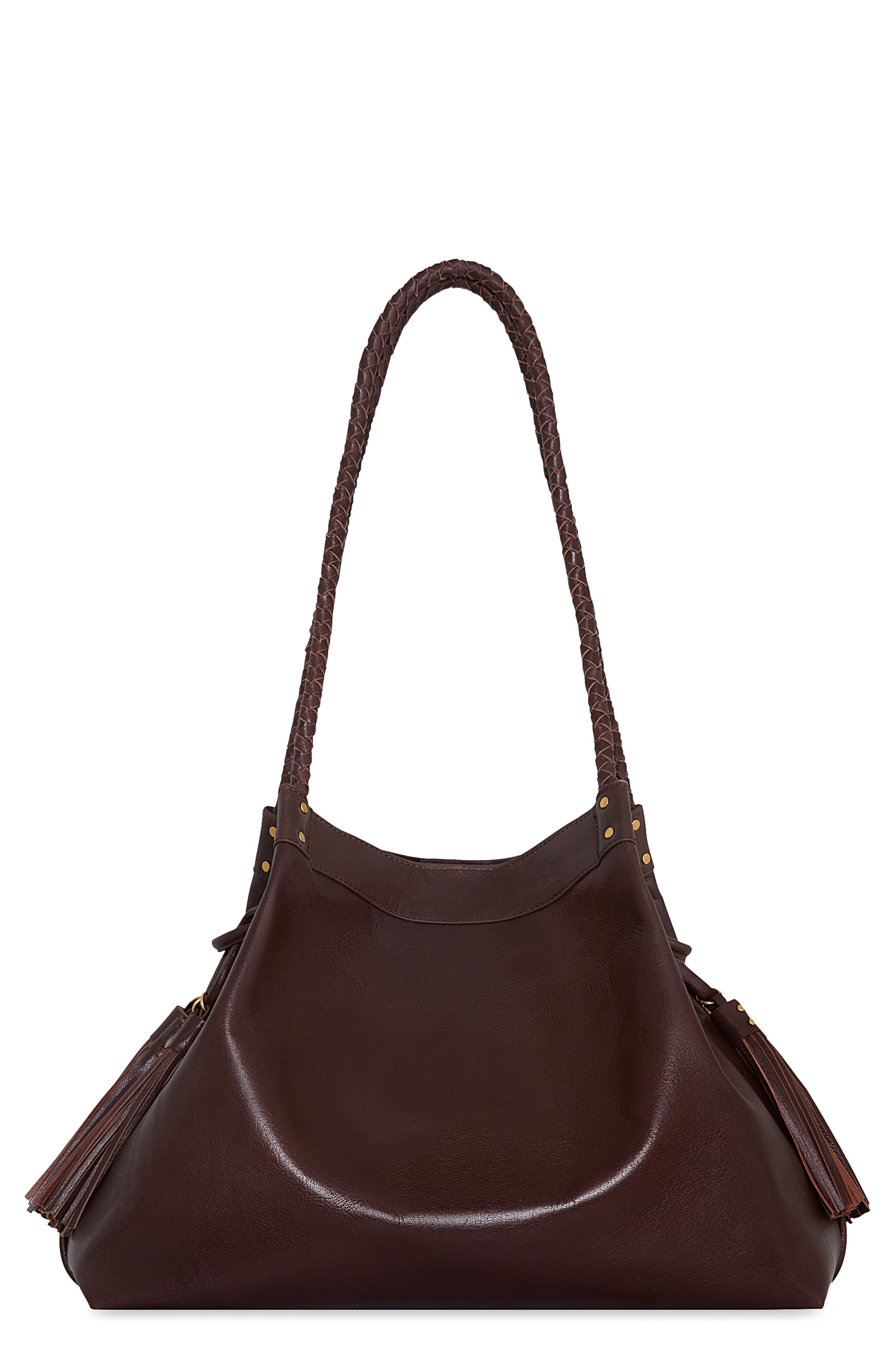 Lana Tassel Leather Tote, Main, color, SABLE