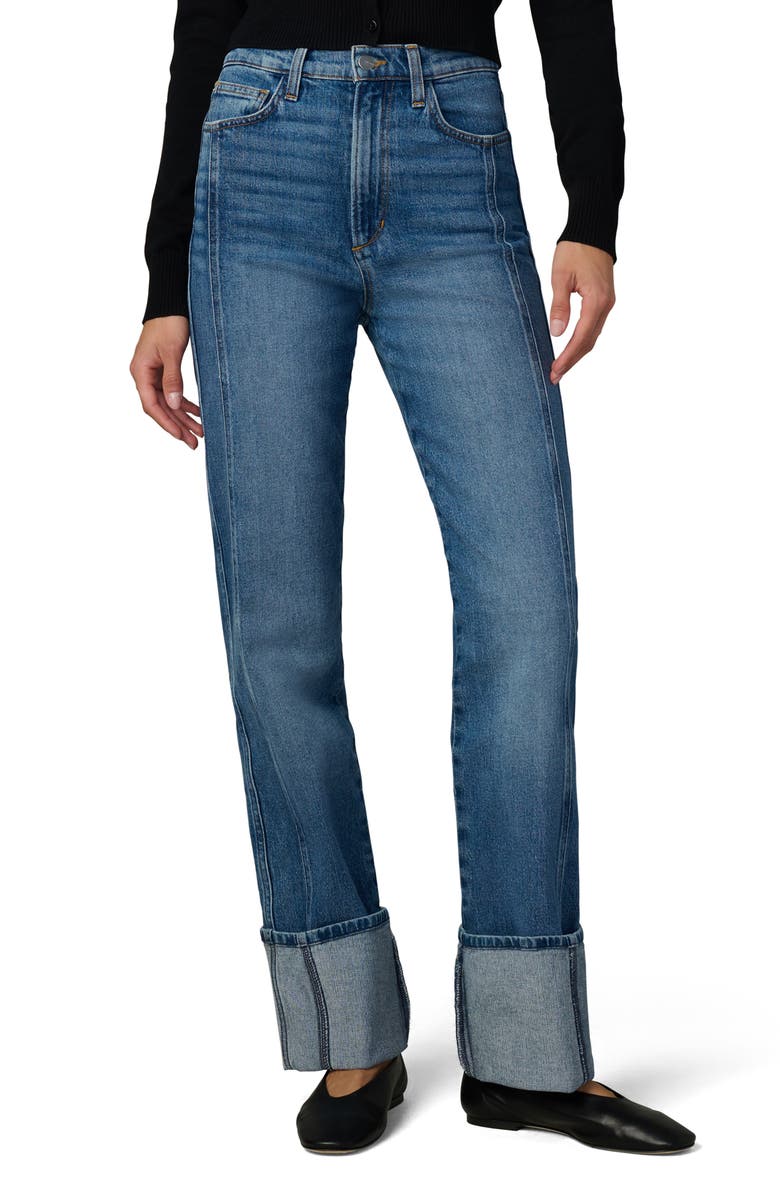Joe's The Margot Cuffed High Waist Straight Leg Jeans, Main, color, Tome