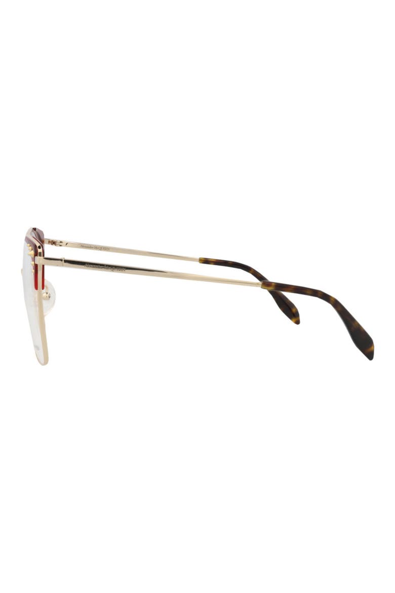 56mm Square Optical Glasses, Alternate, color, GOLD/ ORANGE TRANSPARENT