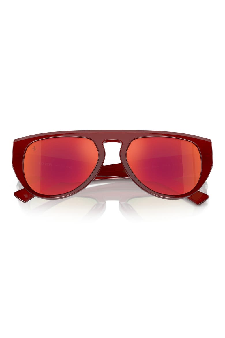 56mm Pilot Sunglasses, Alternate, color, RED / RED
