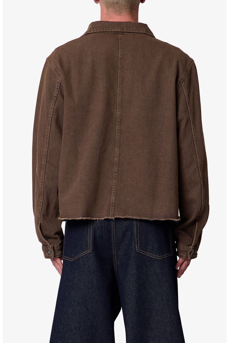 Raw Hem Denim Jacket, Alternate, color, WASHED BROWN