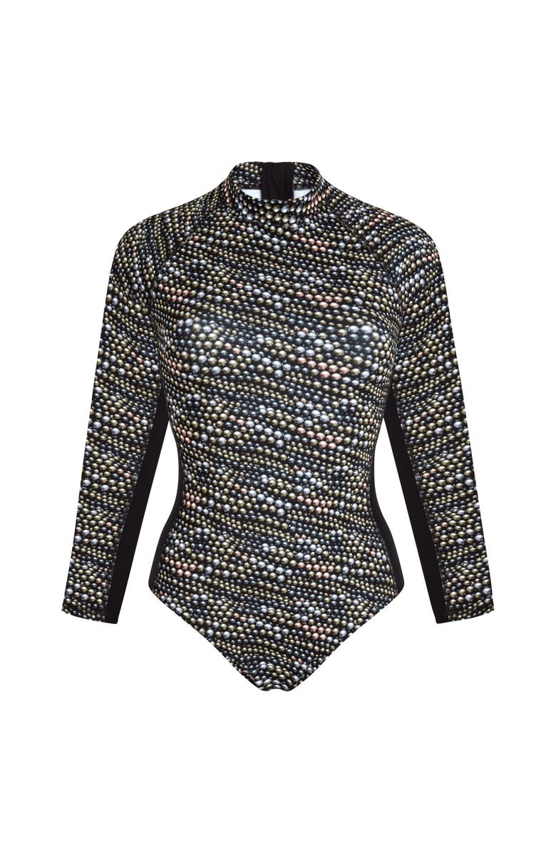 Vilebrequin Women's Pearl Neoprene UV Protection One-Piece Rashguard Swimsuit, Alternate, color, Noir