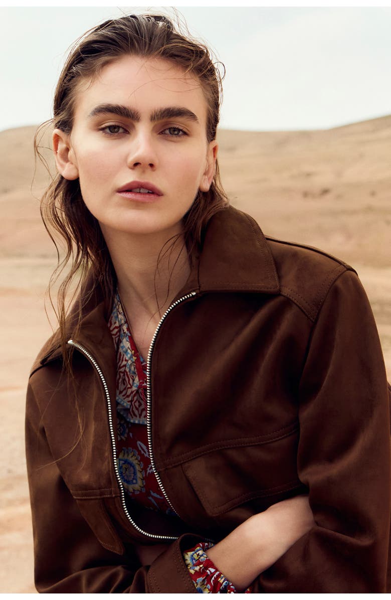 H&M Coated jacket, Alternate, color, Brown