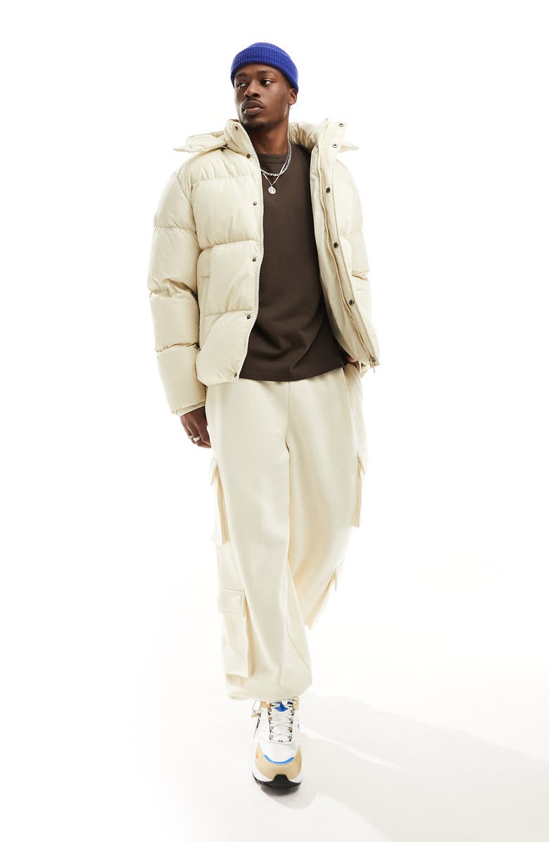 ASOS DESIGN Hooded Puffer Jacket, Alternate, color,