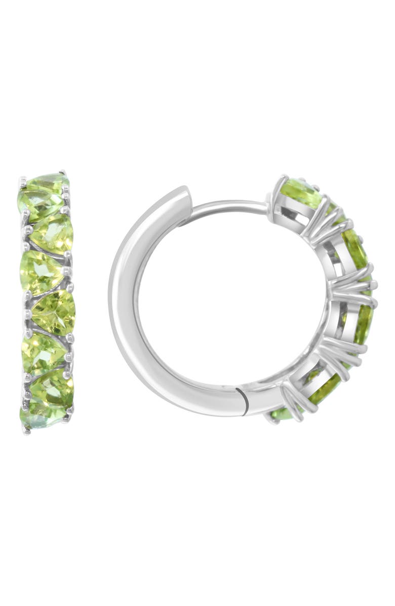 EFFY Sterling Silver Peridot Hoop Earrings, Main, color, Green