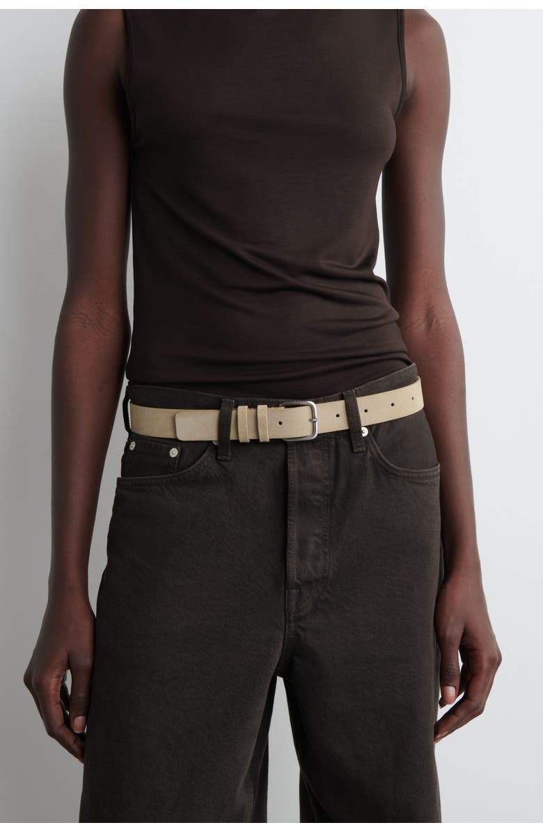 COS Classic Suede Belt, Main, color, Beige