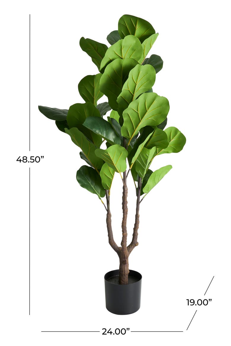 Green Faux Foliage Artificial Potted Plant, Alternate, color, GREEN
