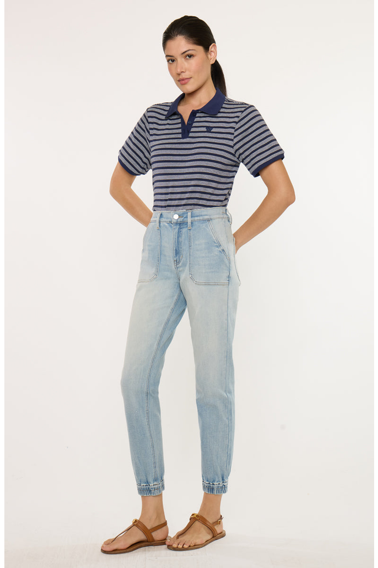 Chelly High Rise Light Wash Jogger, Alternate, color, Light Wash