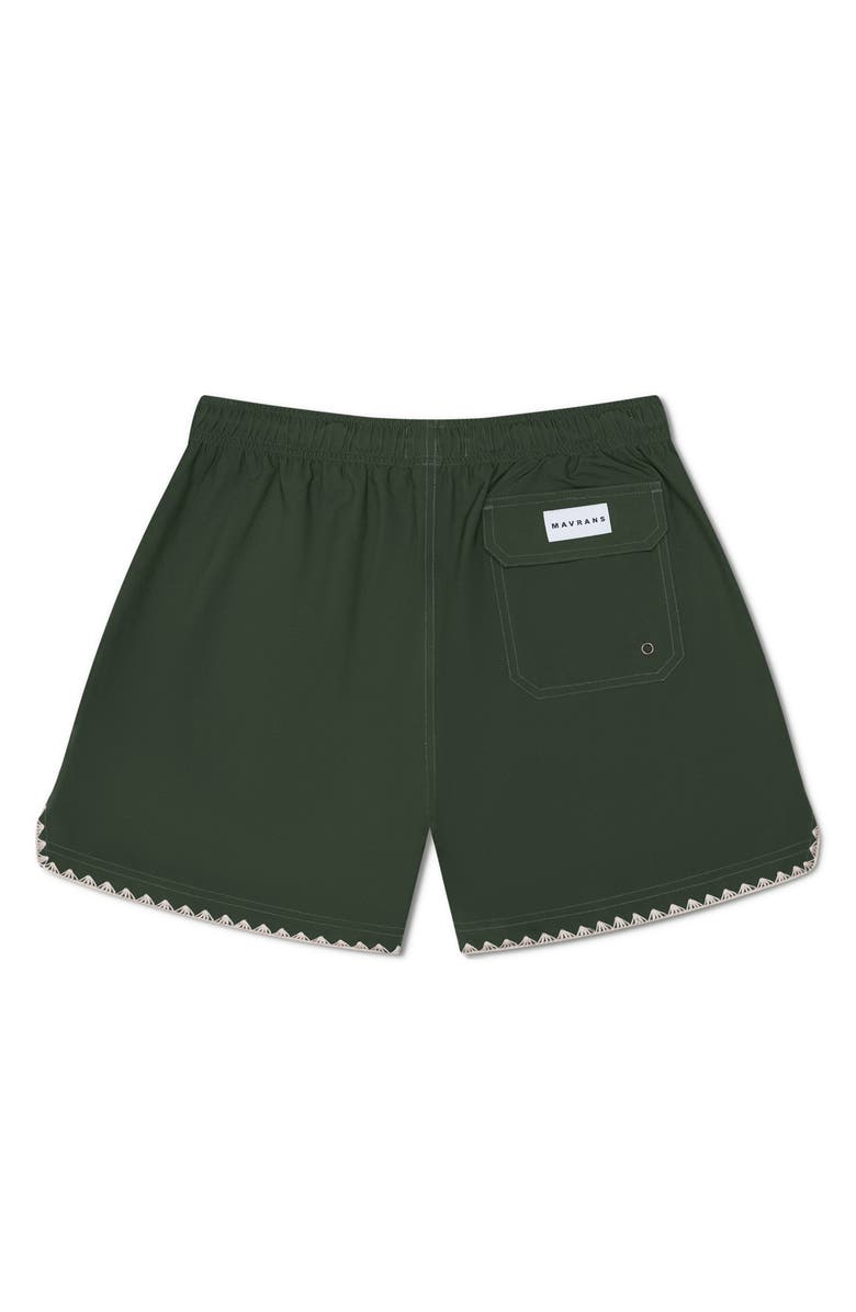 MAVRANS Stitch Waterproof Swim Trunks, Alternate, color, Green