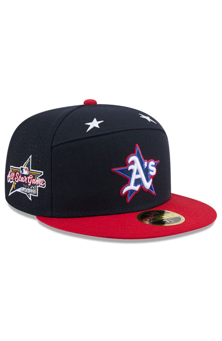 New Era Men's New Era Navy/Red Athletics 2025 MLB All-Star Game Workout Side Patch 59FIFTY Fitted Hat, Main, color, Navy
