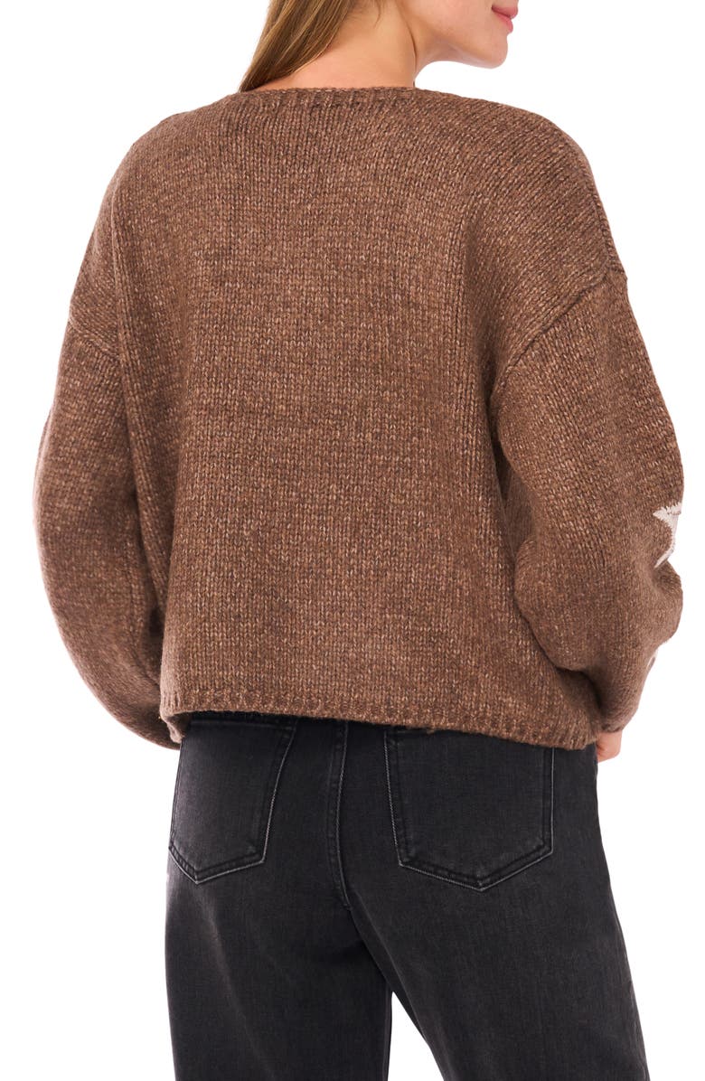 Halogen<sup>®</sup> Cozy Star Sleeve Sweater, Alternate, color, Dusty Brown Heather