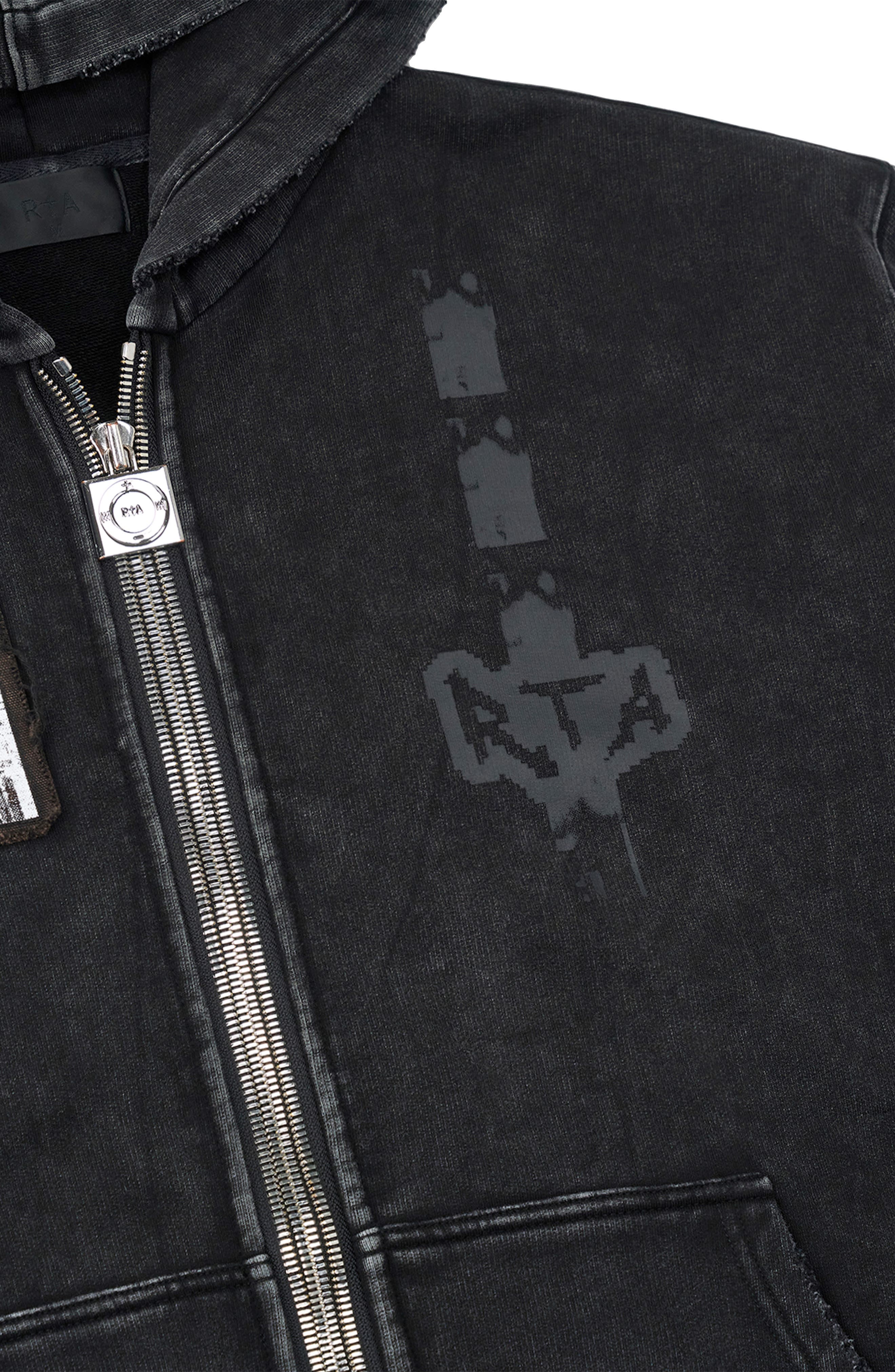 Zev Distressed Digital Patch Zip Hoodie (Men) | Nordstrom