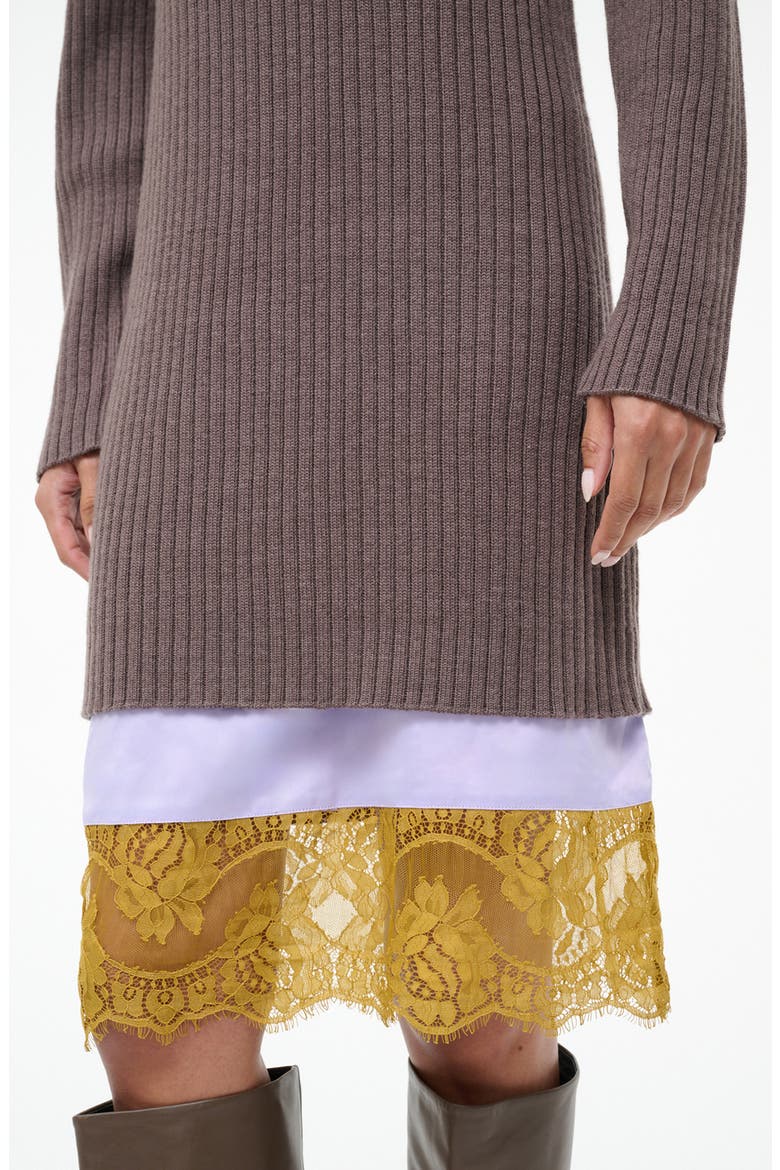Willow Long Sleeve Wool Blend Sweater Dress, Alternate, color, TRUFFLE
