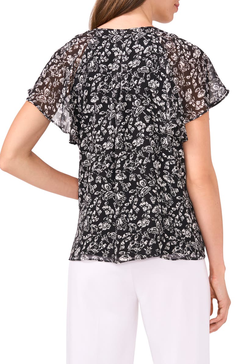 Halogen<sup>®</sup> Tie Neck Flutter Sleeve Top, Alternate, color, 