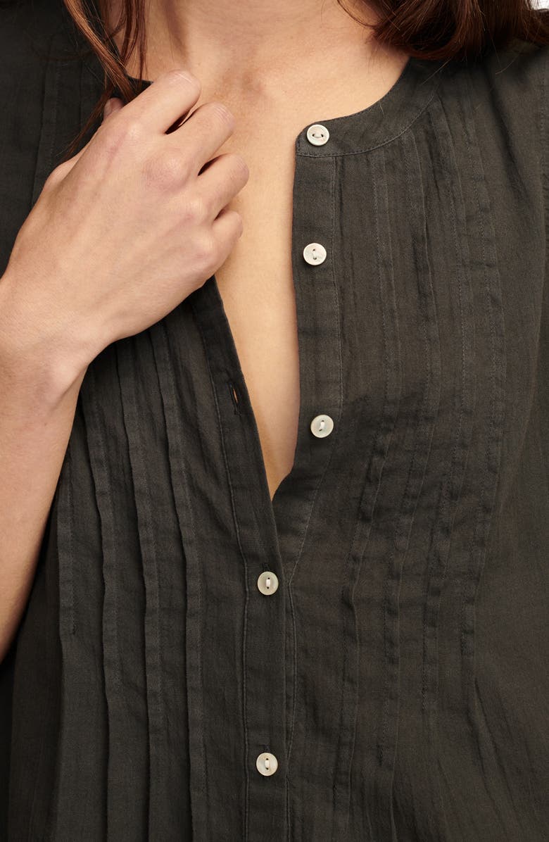 Lucky Brand Pintuck Cotton Peasant Blouse, Alternate, color, 