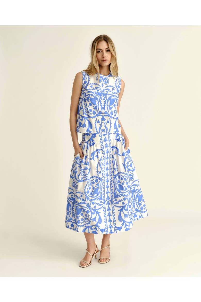 Linda Printed Shell, Alternate, color, Provence Blue