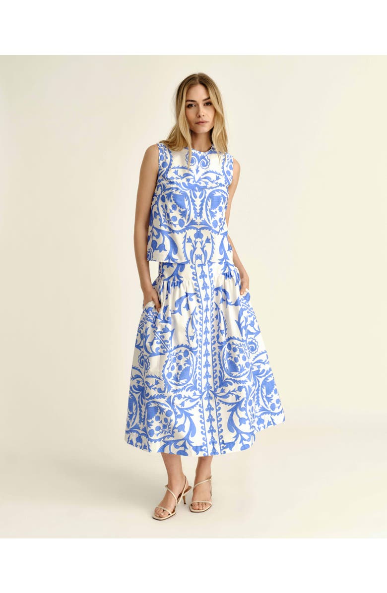 Cartolina Linda Printed Shell, Alternate, color, Provence Blue
