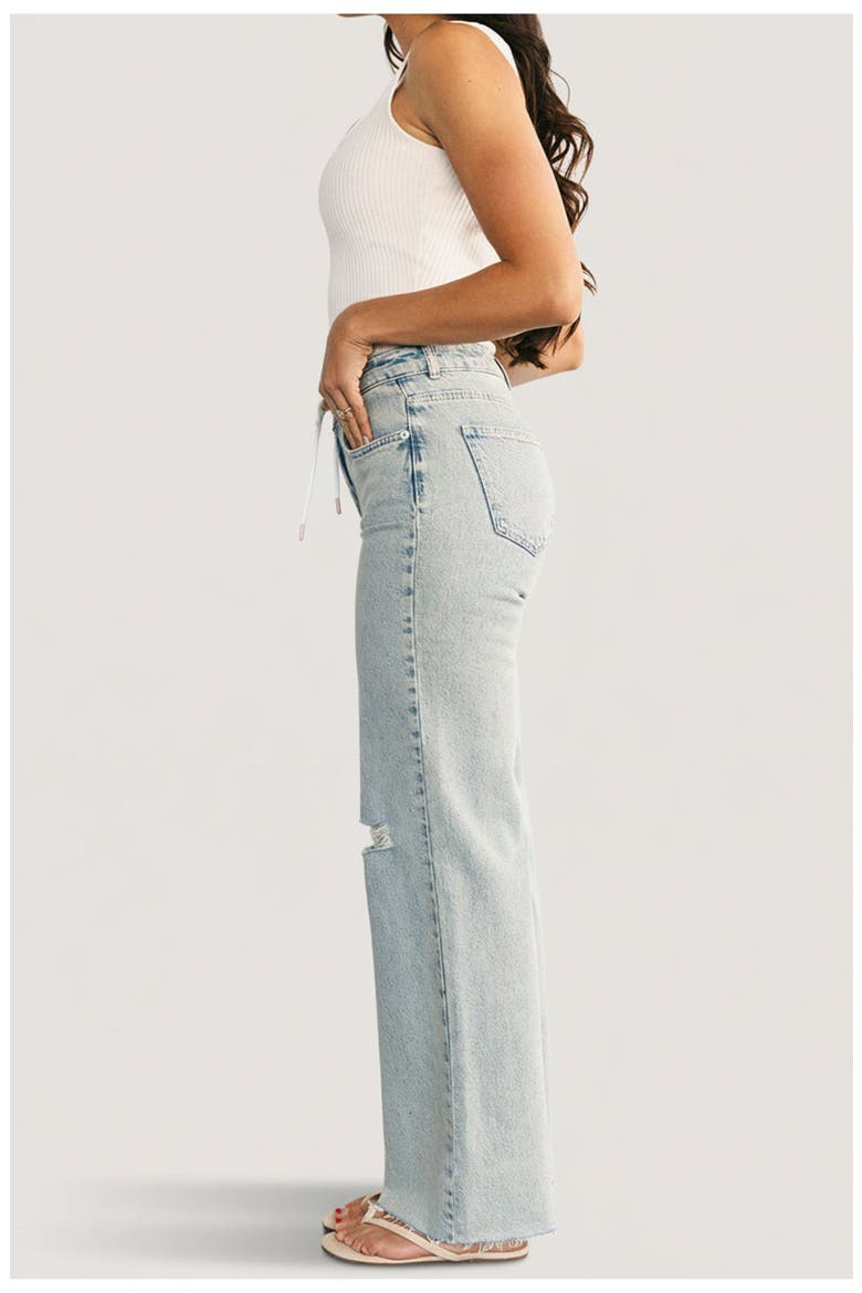 Ronda Mid Rise Ripped Jeans, Alternate, color, Light Wash