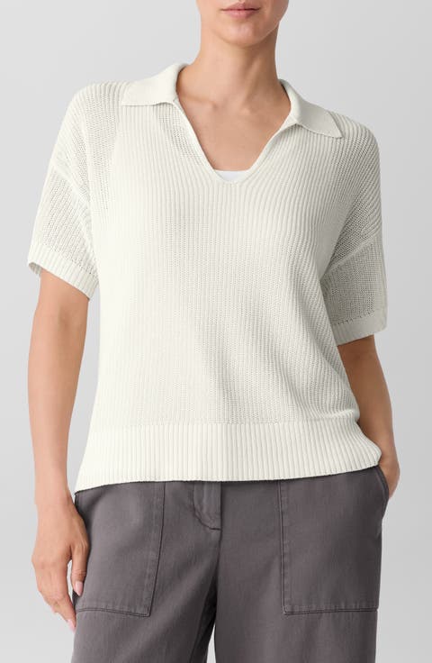 Classic Organic Cotton & Silk Polo Sweater