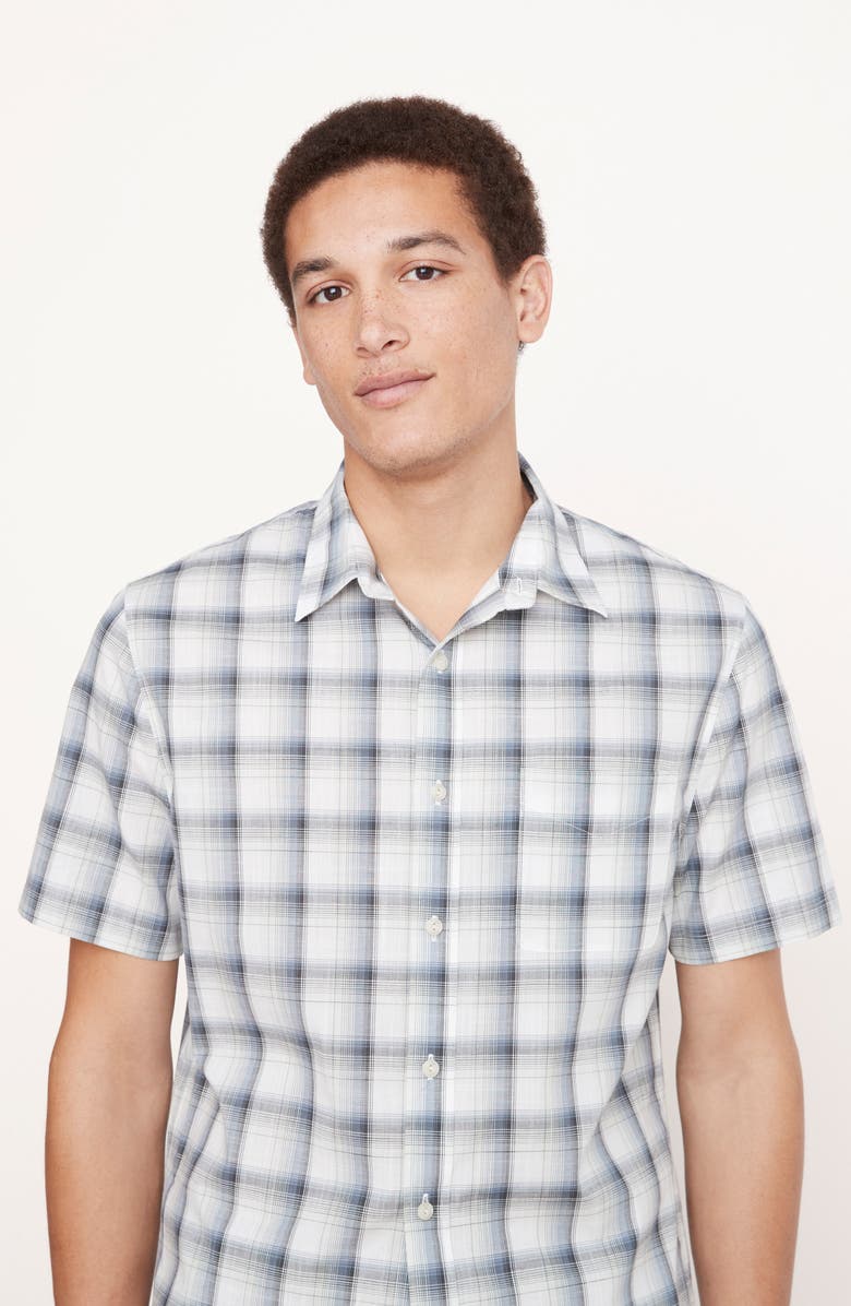 Vince Atwater Plaid Short Sleeve Button-Up Shirt, Alternate, color,