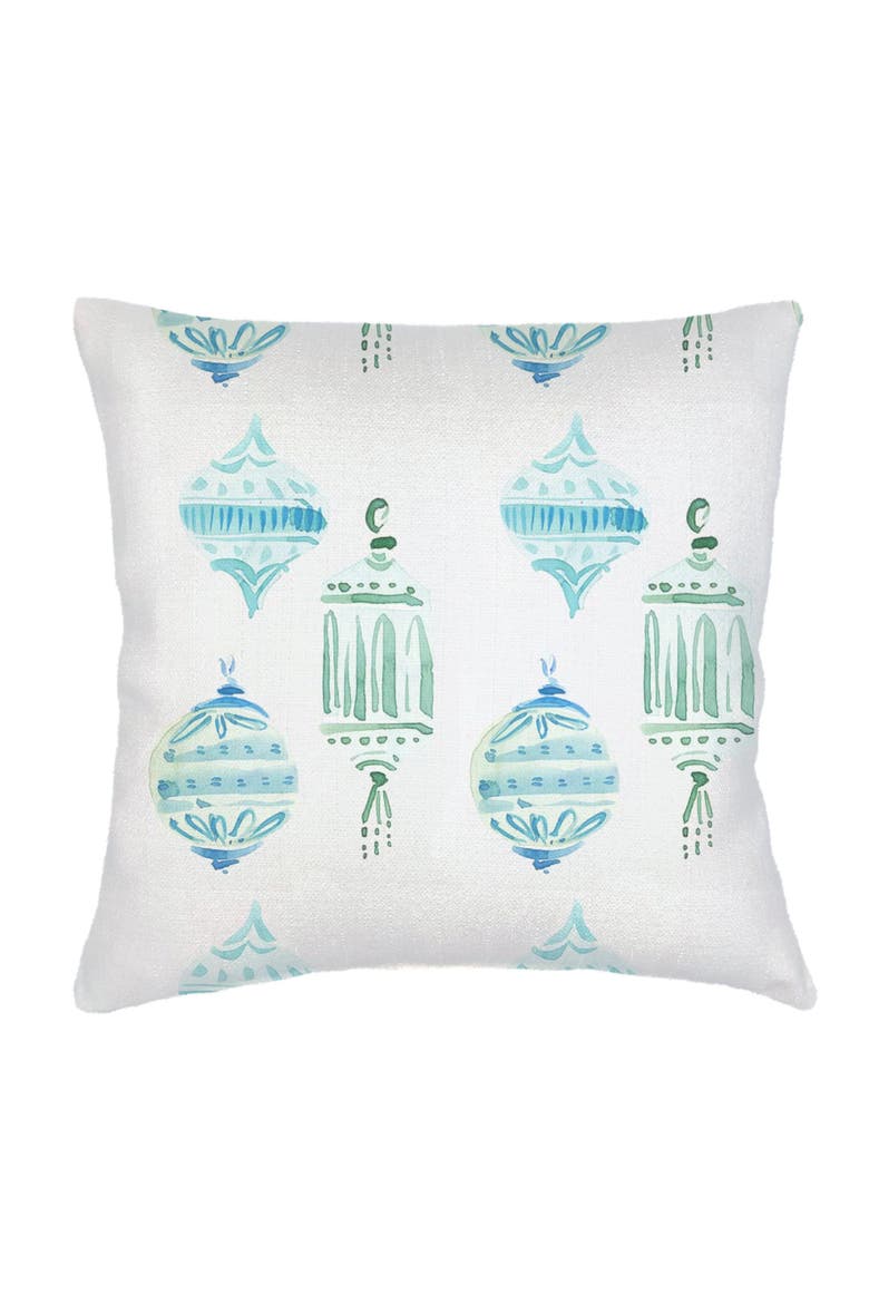 Christmas Ornaments Velvet Pillow with Down Insert, Main, color, Green