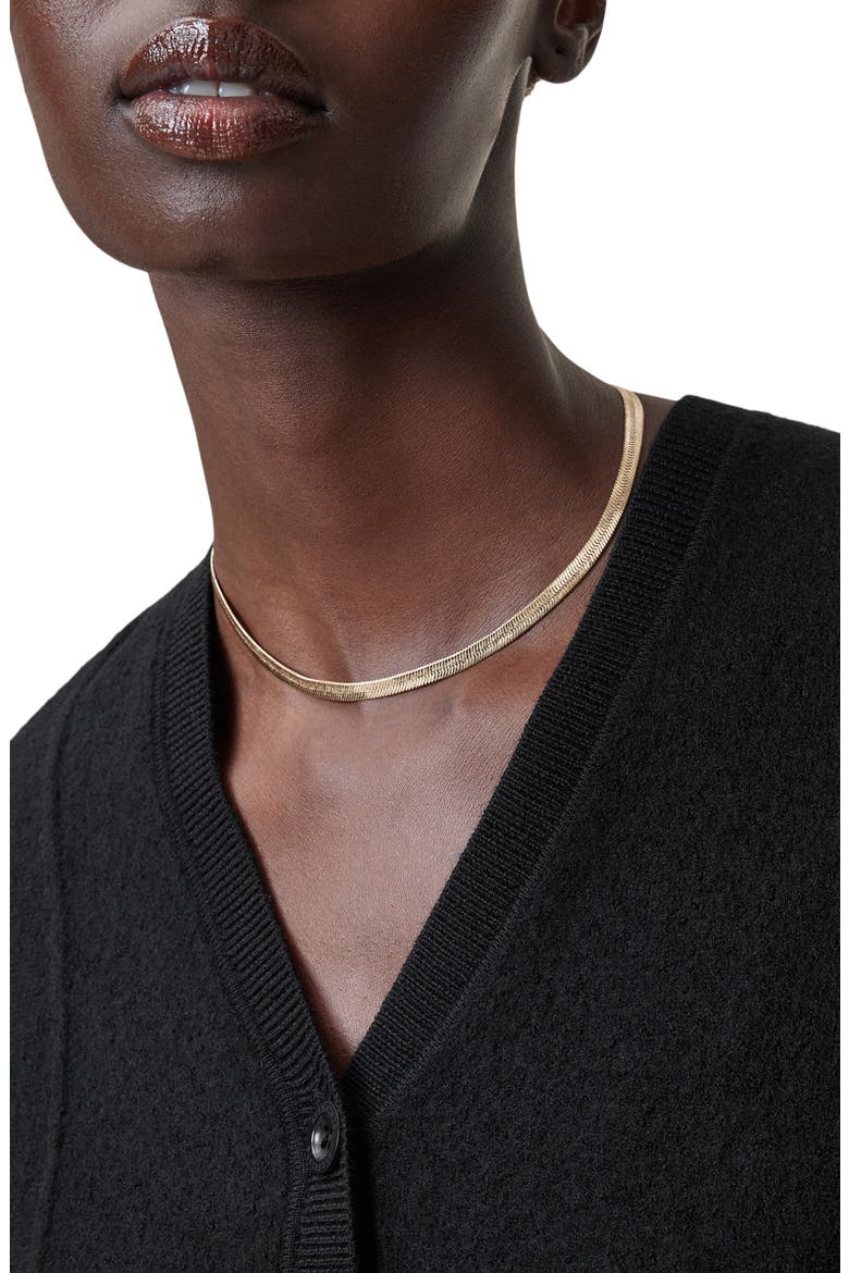 Snake Chain Collar Necklace, Alternate, color, GOLD
