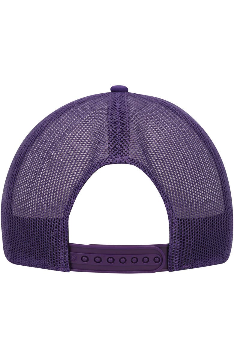 '47 Men's '47 White/Purple TCU Horned Frogs Freshman Trucker Adjustable Hat, Alternate, color, White