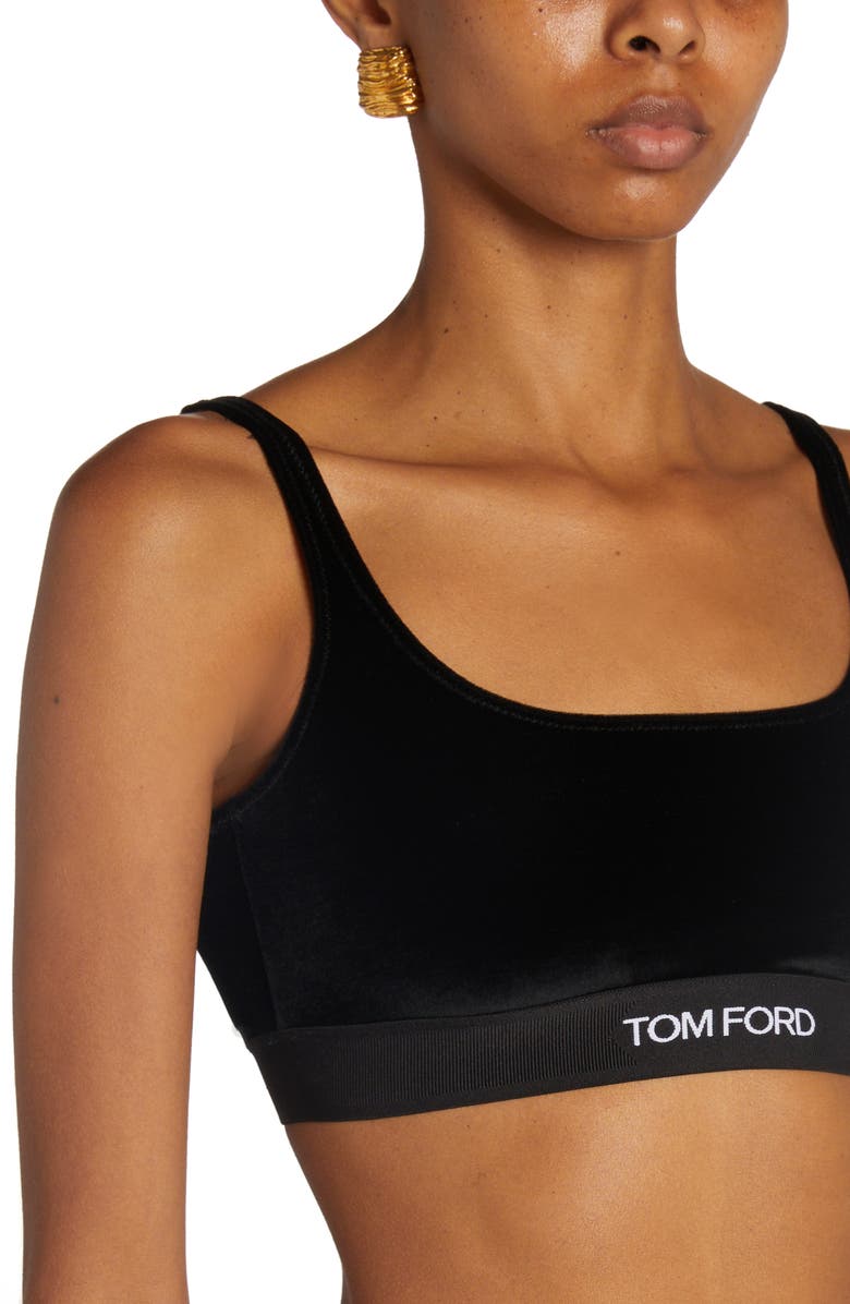 TOM FORD Signature Velour Bralette, Alternate, color, 
