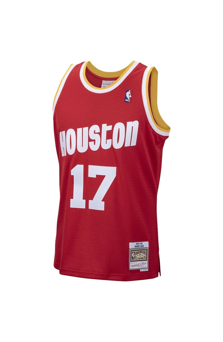 Mitchell & Ness Men's Mitchell & Ness Mario Elie Red Houston Rockets 1993-94 Hardwood Classics Swingman Jersey, Alternate, color, 