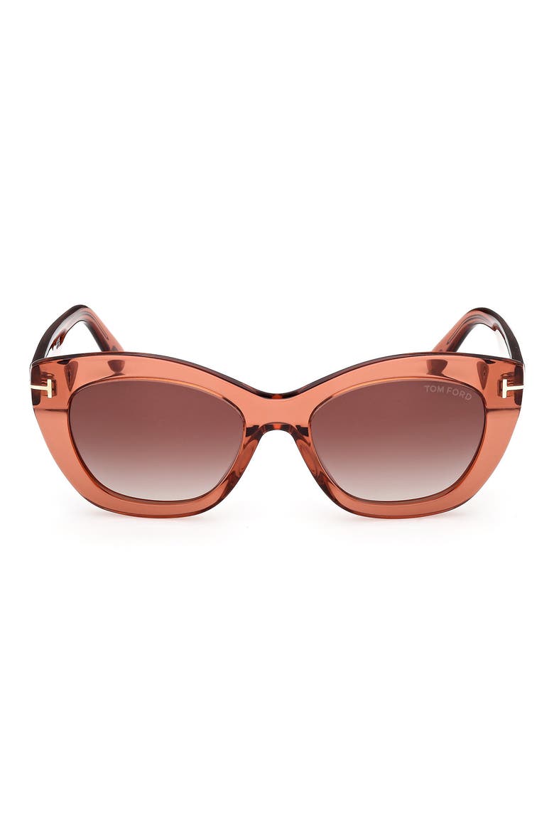 Linda 53mm Butterfly Sunglasses, Main, color, SHINY TERRACOTTA/ BROWN LENSES