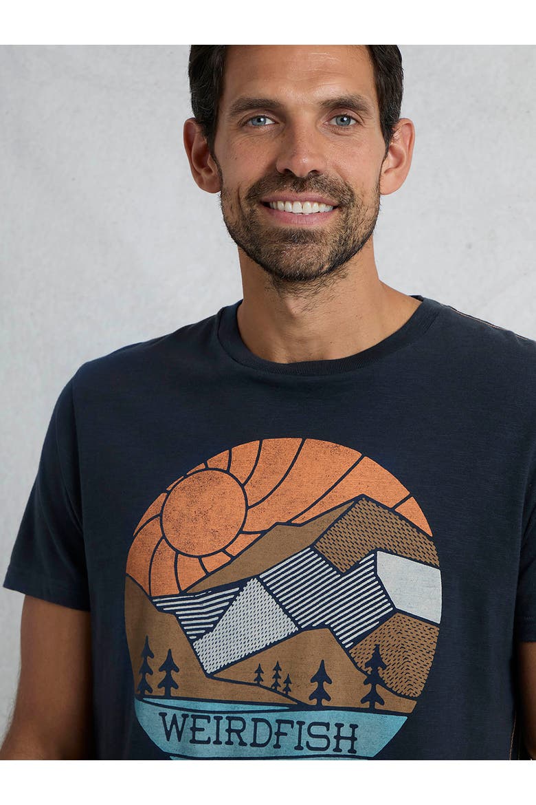 Foothills Front Print T-Shirt, Alternate, color, Navy