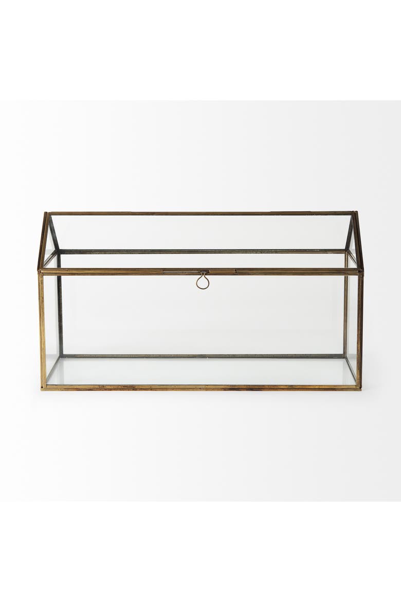 Hutt 16L x 6W x 9H Glass Terrarium Box, Alternate, color, Gold