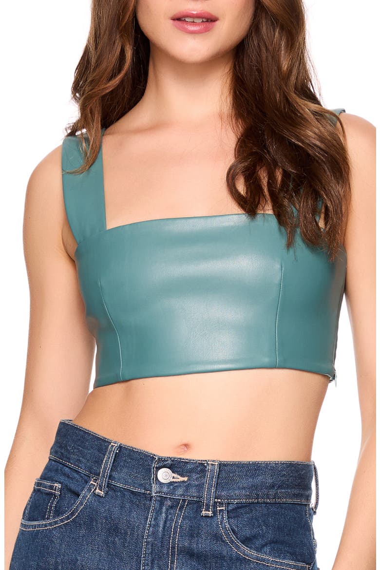 Faux Leather Crop Tank, Alternate, color, ROSEMARY