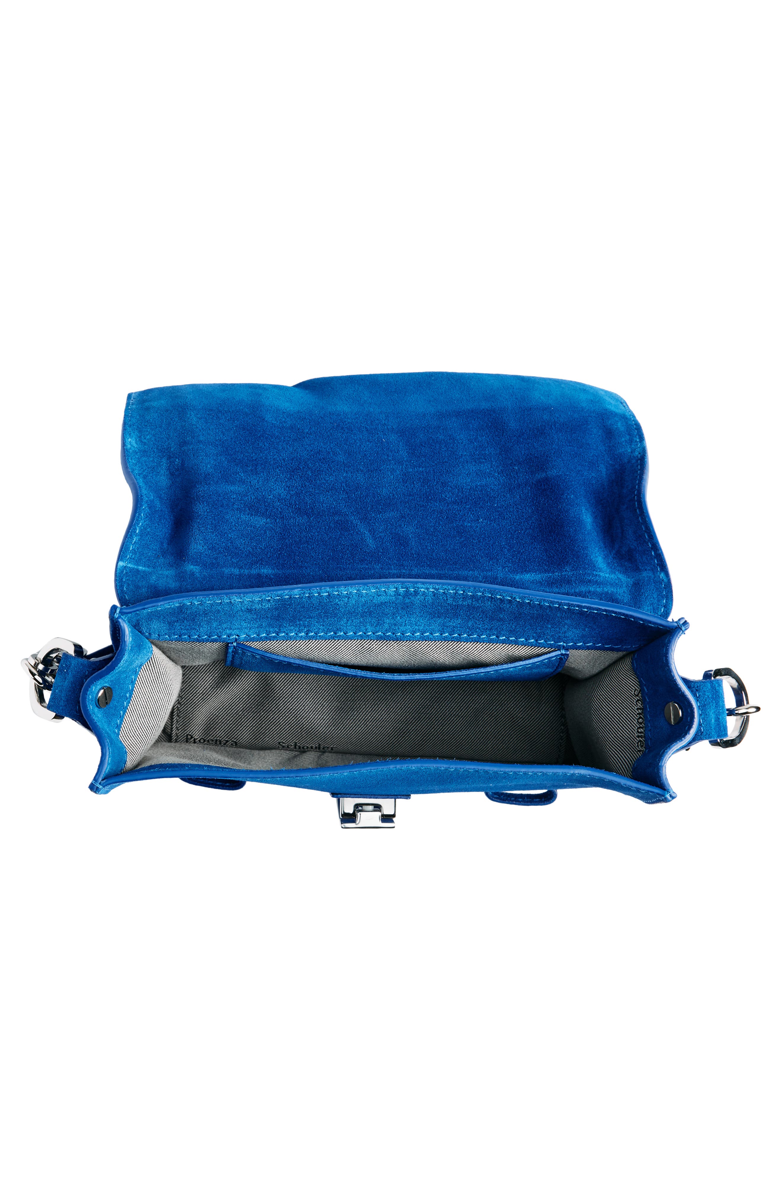 Proenza Schouler Mini PS1 Suede Crossbody Bag, Alternate, color, Electric Blue