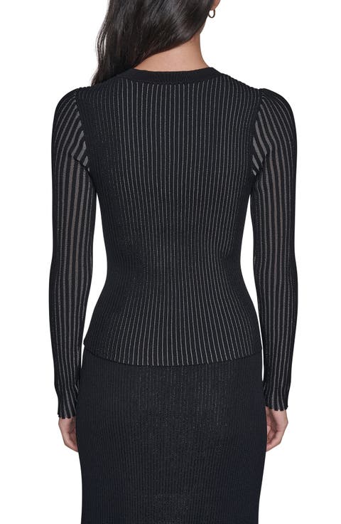 Plaited Rib Metallic Sweater