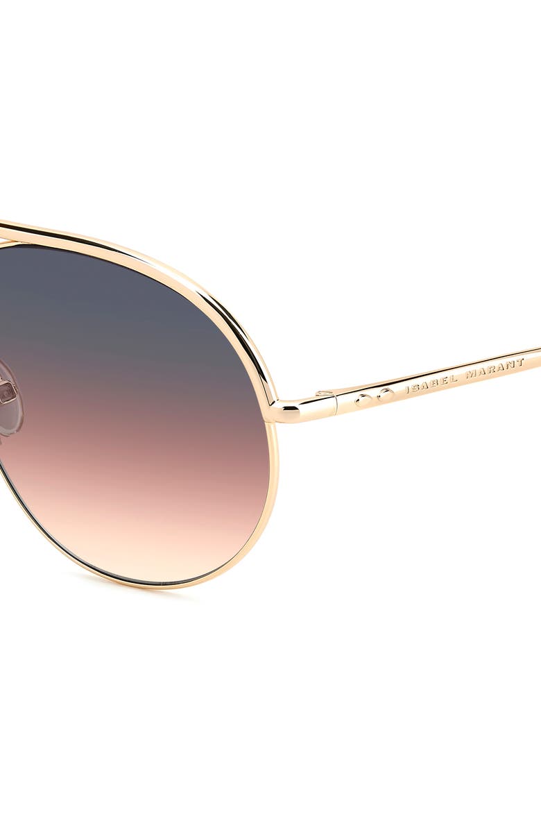 Isabel Marant 62mm Oversize Navigator Sunglasses, Alternate, color, Rose Gold/ Grey Fuchsia