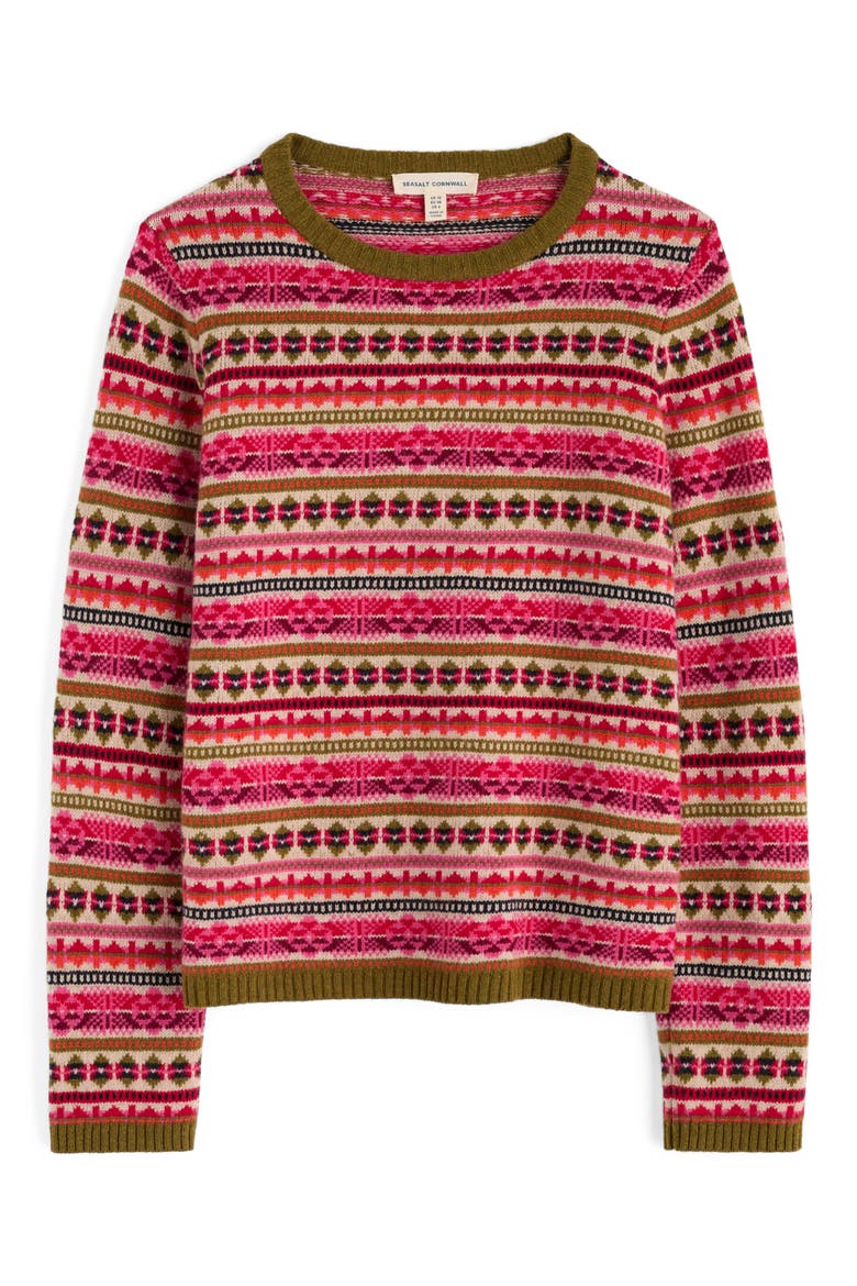 Percella Cove Fair Isle Merino Wool Blend Sweater, Alternate, color, KNIT SCILLIA ARAN MULTI