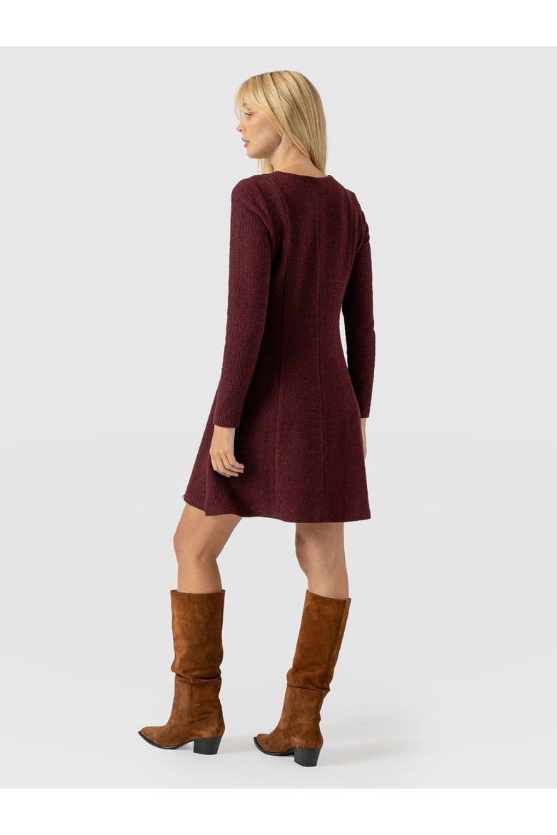 Orla Mini Dress, Alternate, color, Burgundy Boucle