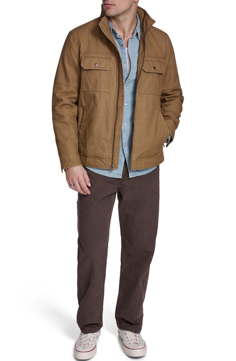 Levi's Slub Cotton Military Jacket, Alternate, color, Brown